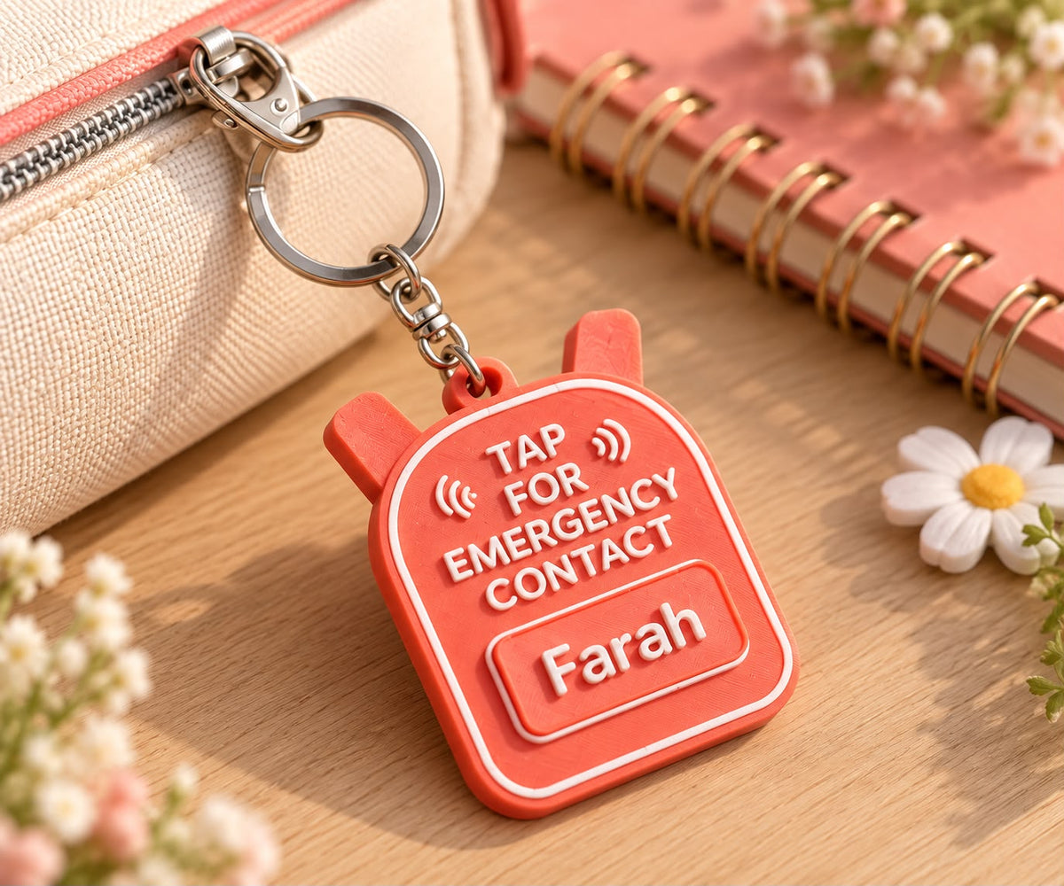 🆘 Tap Me Keychain — Personalized Emergency Contact, Always on You